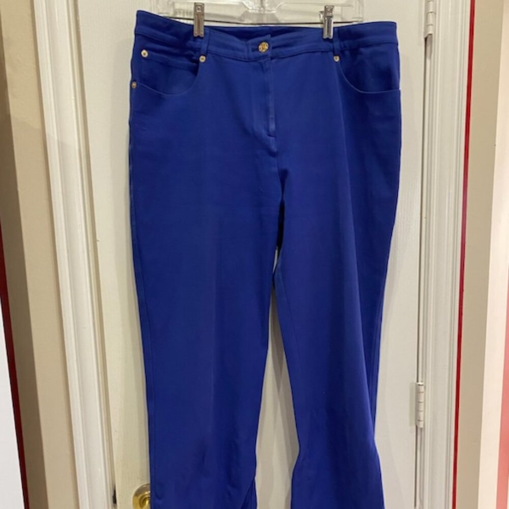 St.John Blue Trouser Wide Leg Pants Size 12